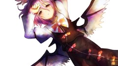 Wings red eyes pink hair short hair touhou mystia lorelei