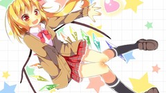 Wings red eyes Ribbons anime girls seifuku touhou flandre 