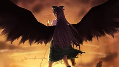Wings reiuji utsuho touhou purple hair video games