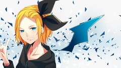 Wings Ribbons bows blondes blue eyes short hair vocaloid 