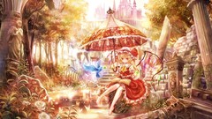 Wings ruins barefoot anime girls touhou flandre scarlet