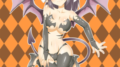 Wings stockings anime girls purple eyes