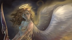 Wings Swords angels fantasy art