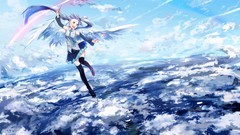 Wings tie flying skirts anime girls hatsune miku vocaloid 