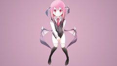 Wings tie shirts jackets blush pink hair long hair pink eyes 