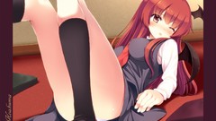 Wings touhou redheads panties hair ornaments knee socks 