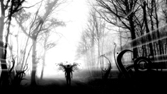 Wings Trees grayscale