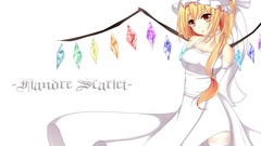 Wings vampire blondes anime girls touhou flandre scarlet