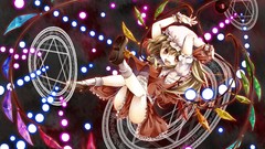 Wings vampire long hair anime girls brown eyes touhou flandre 