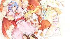 Wings vampire red eyes blue hair anime girls short hair remilia 