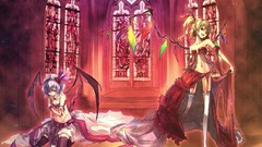 Wings Vampires anime girls remilia scarlet touhou flandre 