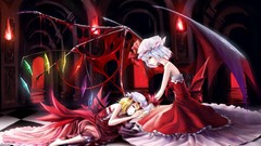Wings Vampires blondes anime girls remilia scarlet touhou 
