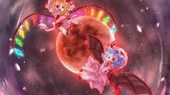 Wings Vampires Chibi anime girls remilia scarlet touhou flandre 