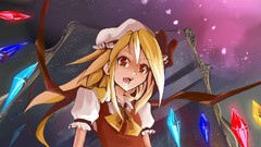 Wings Vampires red eyes blondes anime girls touhou flandre 