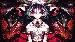 Wings Vampires red eyes drawings remilia scarlet touhou banpai 