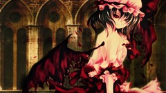 Wings Vampires red eyes Ribbons anime girls remilia scarlet 