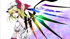 Wings Vampires red eyes Ribbons blondes anime girls touhou 