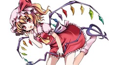 Wings white background anime girls touhou flandre scarlet