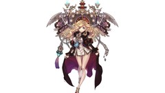 Wings white background chains skeletons blondes long hair anime 