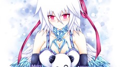 Wings white background white hair red eyes blush anime girls 