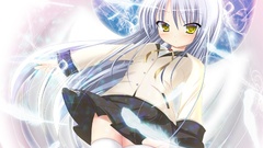 Wings white hair anime girls angel beats tachibana kanade thigh 