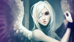 Wings white hair artwork