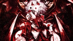 Wings white hair red eyes chains remilia scarlet touhou open 