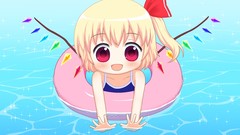 Wings young red eyes Ribbons swimming blush smiling touhou open 