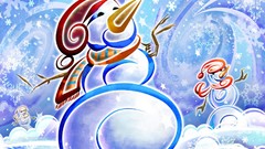 Winter abstract snowman