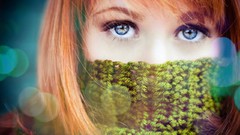 Winter blue eyes sparkles redheads