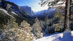 Winter California Yosemite National Park valleys