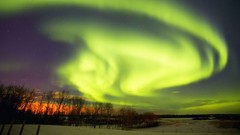 Winter Canada alberta aurora borealis