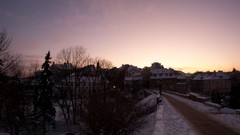 Winter cityscapes old Europe