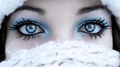 Winter eyes cold woman stare