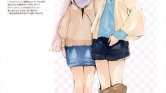 Winter headphones illustrations original characters