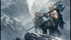 Winter hero diablo iii barbarian artwork digital art Axes