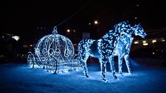 Winter Horses glowing carriage Christmas Lights