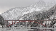 Winter Japan Bridges rivers