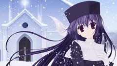 Winter long hair blue