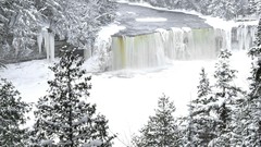Winter Michigan falls