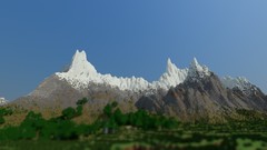 Winter Mountains 3d minecraft skies video games cinema 4d tapeta
