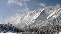 winter Mountains forest nature landscape clouds boulder Colorado
