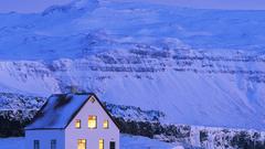 Winter Mountains lonely House