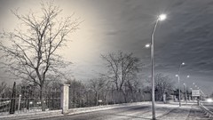 Winter night cityscapes long exposure