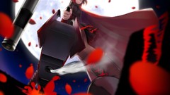 Winter night moon weapons smoke cross ammunition jackets belts 