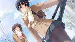 winter school uniform schoolgirl anime girls
