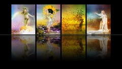 Winter seasons summer autumn simple woman spring black 