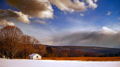 Winter sky forest House