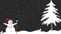 Winter snow minimalistic Snowmen