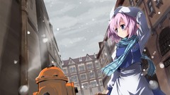 Winter snow pink hair